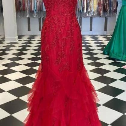Strapless Long Prom Dress With Appliques And..