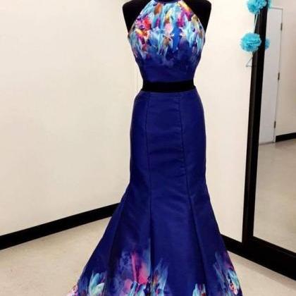 Two Piece In Dark Blue For Prom,elegant Evening..