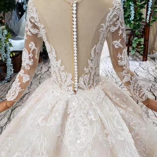 Princess Long Sleeves Ball Gown Lace Wedding..