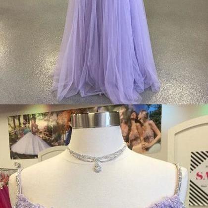 Light Purple Prom Dress,tulle Prom Dress,long Prom..