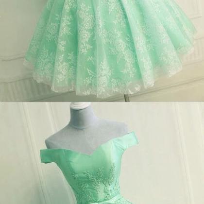 Short Satin Appliques Homecoming Dresses For..