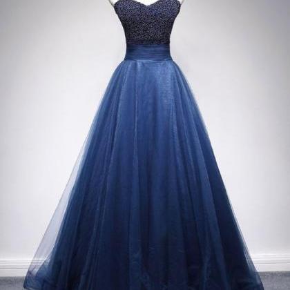 Beading Prom Dresses A Line Sweetheart Long Prom..