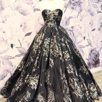 Black Satin Long Prom Dress, Black Evening Dress..