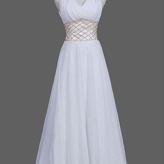A Line Prom Dress,white Prom Dress, Long Woman..
