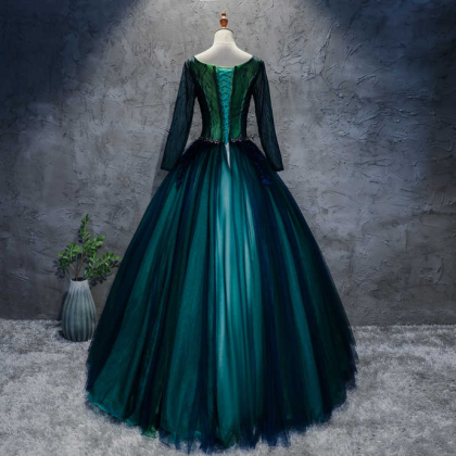 Ball Gown Green Lace Princess Prom Gowns M2161