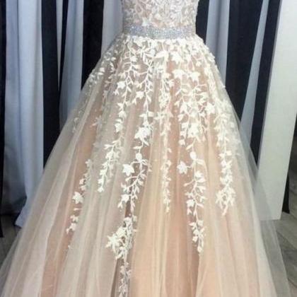Strapless Prom Dress, Champagne Prom Dress M2201