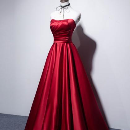 Chic A Line Strapless Red Long Prom/evening Dress..