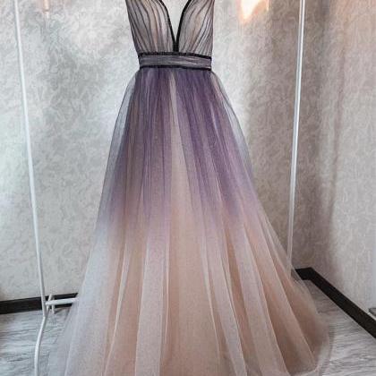 Tulle Long Winter Formal Prom Dress Evening Gowns..