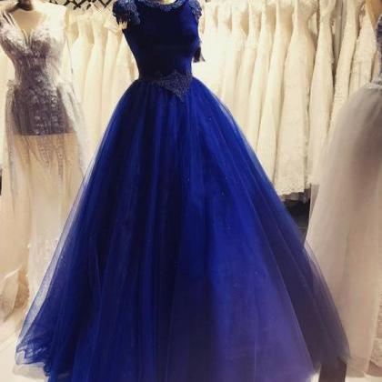 Tulle Evening Dress,royal Blue Evening..