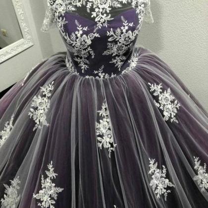 Purple Wedding Dress Gothic Wedding Dress Trail..