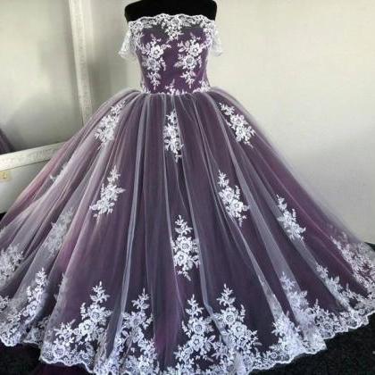 Purple Wedding Dress Gothic Wedding Dress Trail..