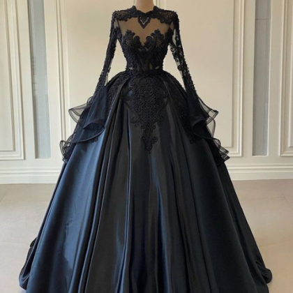 Custom Black African Wedding Gown, Satin Black..