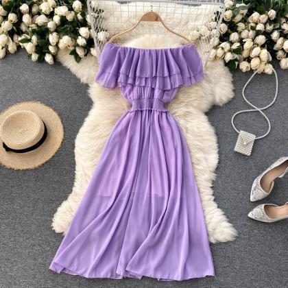 Cute Chiffon A Line Dress Fashion Dress