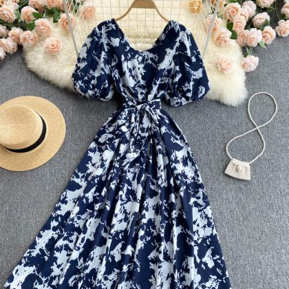 Elegant Blue A Line Dress Fashion Dress