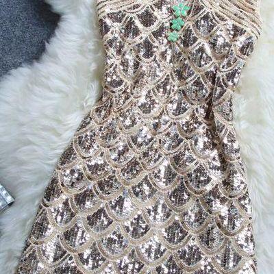 Stylish Atmosphere Beaded Sequined Homecoming..