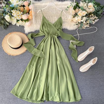 Summer Long Silk Satin Dress