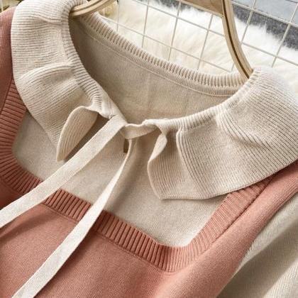 Sweet Long Sleeve Sweater Sweater Dress