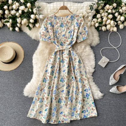 Fashion Girl Dress A Line Summer Floral Dress