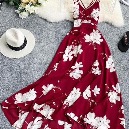 Sexy A Line Backless Holiday Summer Dress