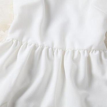 Embroidered White Princess Dress