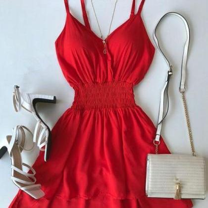 Red Causal Dres Short Party Dress