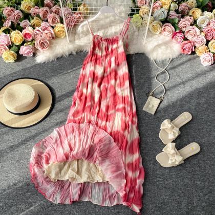 Sweet A Line Long Floral Pink Fashion Dress