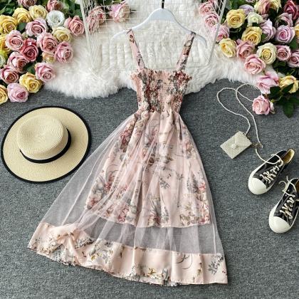 Cute Floral A Line Short Dress Fashion Dress