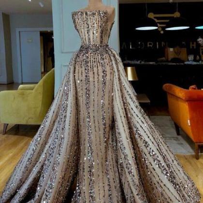Luxury Crystals Beaded Evening Dresses Couture..