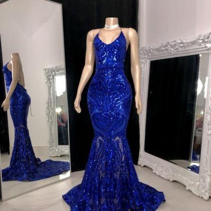 Evening Dresses,blue Prom Dresses,mermaid Prom..