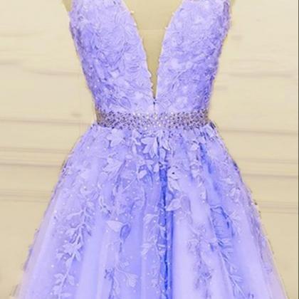 Lavender Homecoming Dresses Short Prom Cocktail..