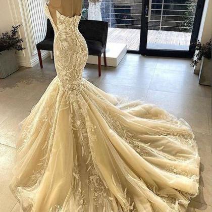 Charming Tulle Prom Dress, Long Wedding Dress..
