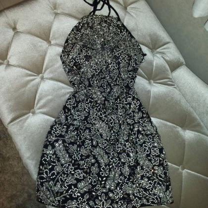 Black Prom Dress,beaded Prom Dress,fashion..