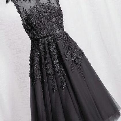Beautiful Black Tulle Short Party Dress
