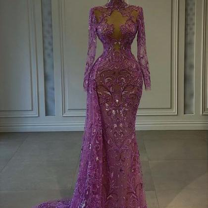 Purple Floor Length Prom Dress Long Formal Dress