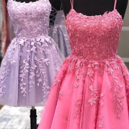 Cute Short Homecoming Dresses: Lavender A-line..