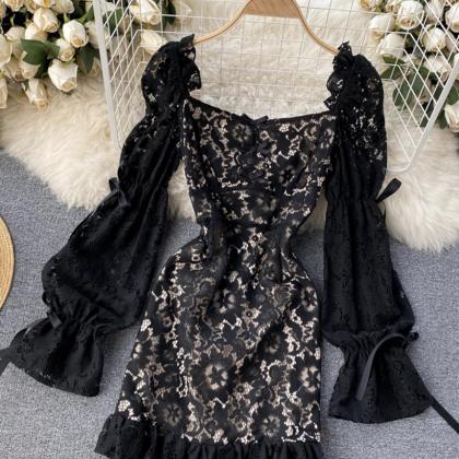 Cute Lace Long Sleeve Dress on Luulla