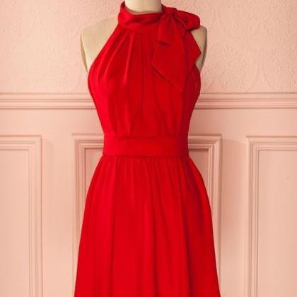 High Neck Red Short Homecoming Dresses Junior Prom..