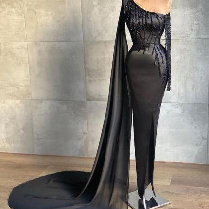 Gorgeous Black Long Evening Sexy Prom Dress