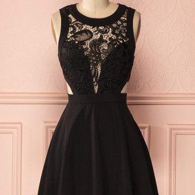Sexy Black Homecoming Dress,Black Party Dress Y6616