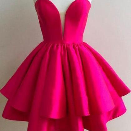 Simple Hater Pink Short Homecoming/Party Dresses PD107
