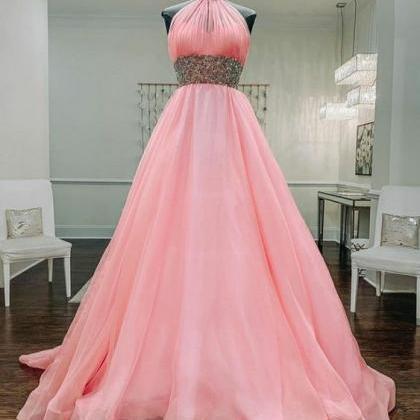 Pink Evening Dresses Long Prom Dress