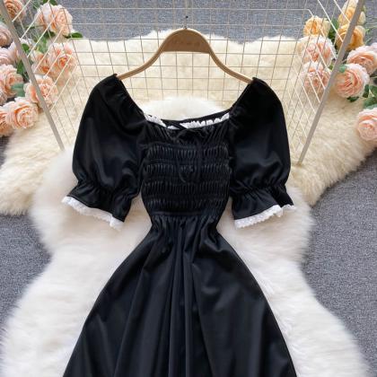Black A Line Short Dress Black Fashion Dress