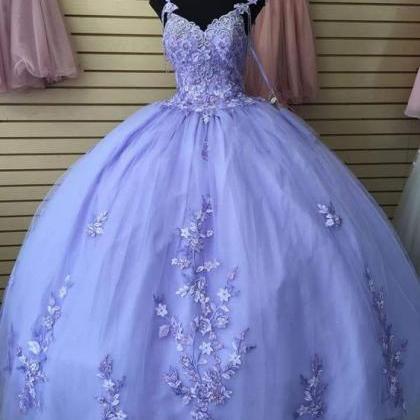 Special A-line Purple Long Prom Dress Ball Gown..