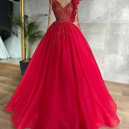 Red Arrive Long Evening Dress Prom Dress Party..