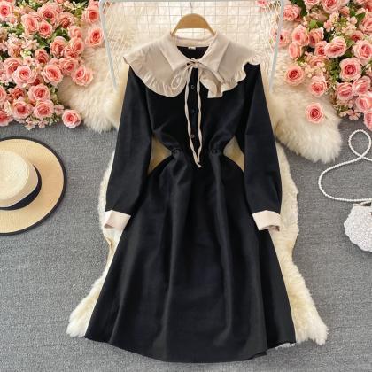 Cute A Line Long Sleeve Dress Spring And Autumn..