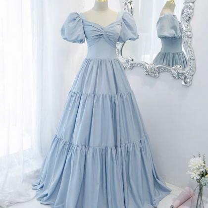Blue long prom dress blue evening g..