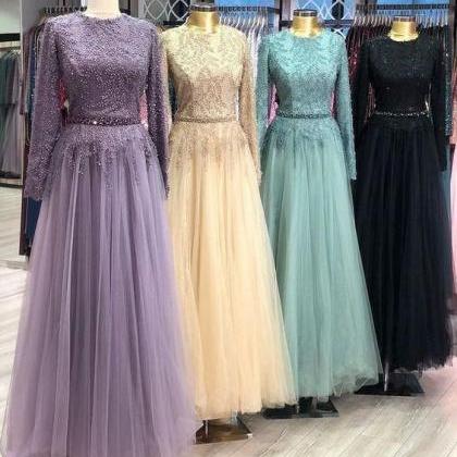 A line long tulle evening dress Pro..