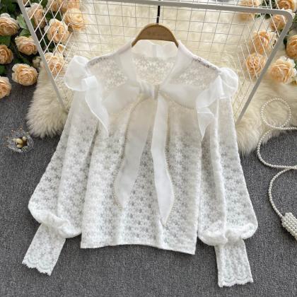 Lovely Long-sleeved Lace Top