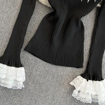Chic Long Sleeve Lace Sweater