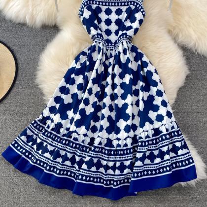 Cute A Line Short Dress Blue Fashion Dress